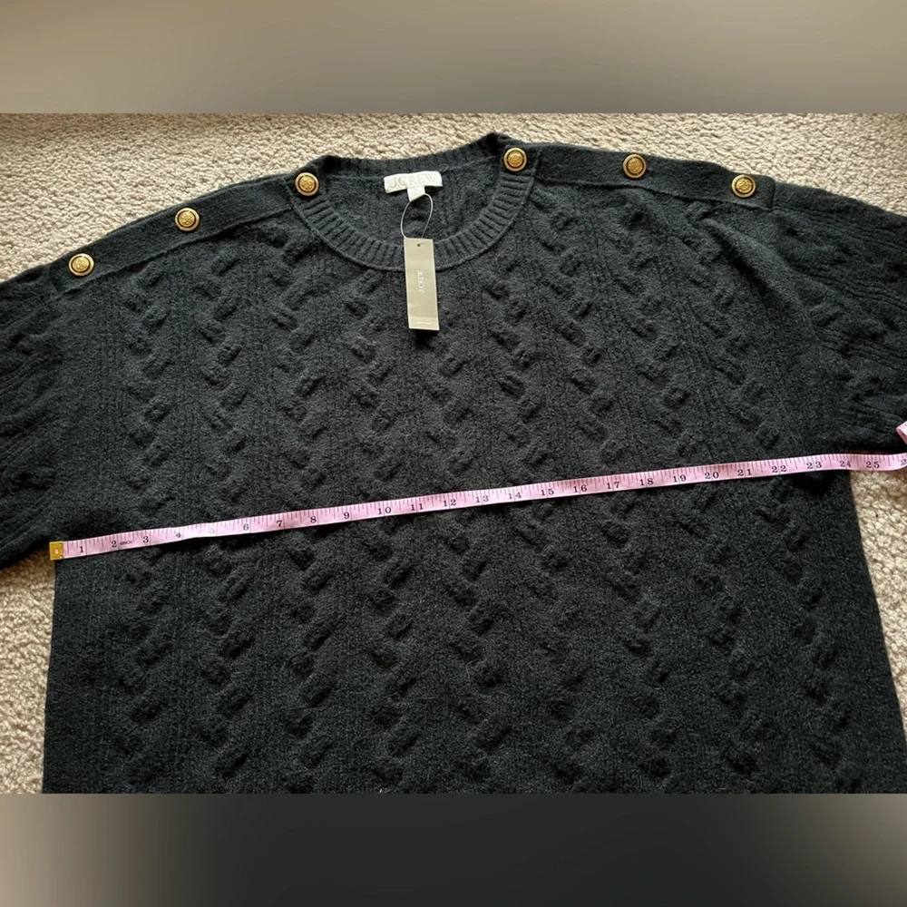 NWT J Crew Cable-knit Sweater Wool Alpaca Blend Buttons in Supersoft Yarn Sz XXL